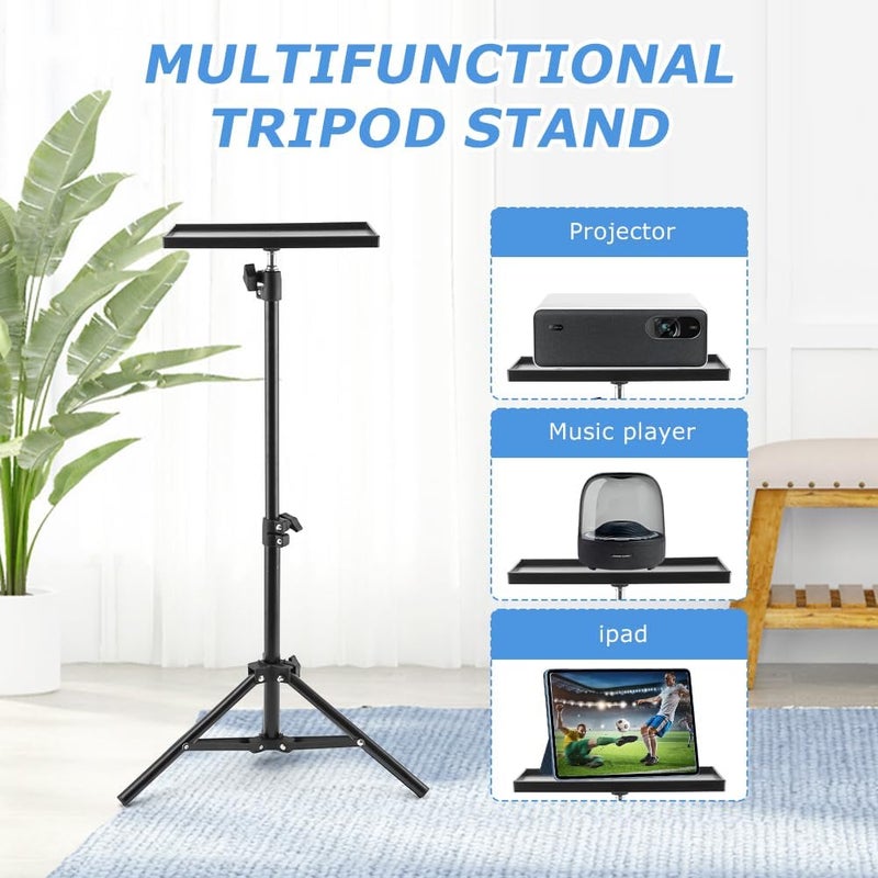 Ranjaner Projector Tripod Stand, Portable Laptop Tripod Stand, Multi Purpose DJ Equipment Studio Stand Mount Holder for Outdoor Office Home Stage, Adjustable Height 21.65 to 47.24 Inch - Image 4
